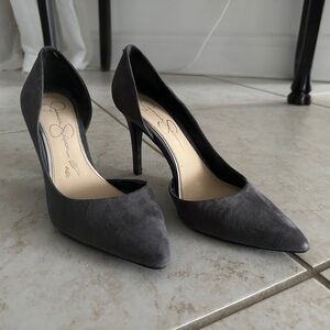 Gray Suede Pumps